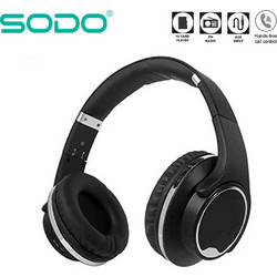 SODO MH1 Ασύρματα Bluetooth Ακουστικά Over Ear Μαύρα