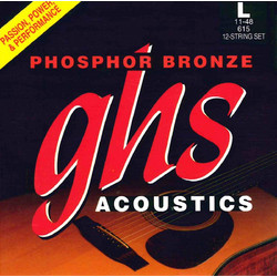 GHS 615 Σετ 12 Χορδές Ακουστικής Κιθάρας Phosphor Bronze 11-48" Light Tension