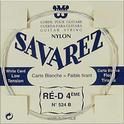 Savarez 524B D White Χορδή Κλασικής Κιθάρας D Nylon Light Tension
