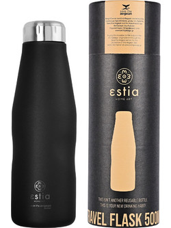Estia Travel Flask Save The Aegean Midnight Black 500ml