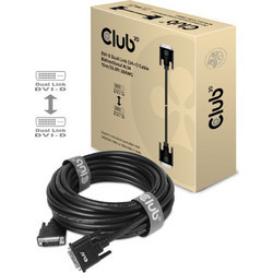 Club3D Cable DVI-D Male to DVI-D Male 3m Black CAC-1223
