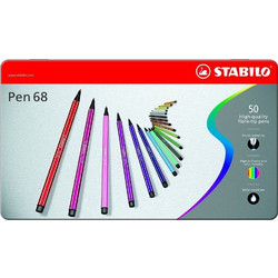 STABILO ΜΑΡΚΑΔΟΡΟΙ PEN 68 1mm ΜΕΤΑΛΛΙΚΟ ΣΕΤ 50 ΤΕΜ