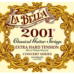 La Bella 2001 Concert Σετ 6 Χορδές Κλασικής Κιθάρας Nylon Extra Hard Tension