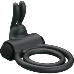 Pretty Love Osmond Silicone Vibrating Ring Ελαστικό Δαχτυλίδι Πέους Σιλικόνης με Δόνηση 3.2cm Μαύρο