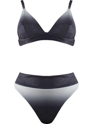 Gsecret Bikini Set Τριγωνάκι Ψηλόμεσο Μαύρο Y2005-6298