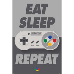 Nintendo (Eat Sleep SNES Repeat) (No.4 - PP34240) 61x91.5cm