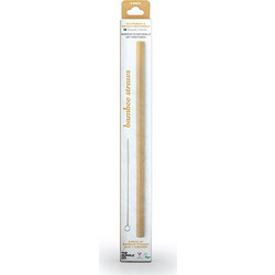 The Humble Co. Bamboo Straws Καλαμάκια Μπαμπού & Βουρτσάκι Καθαρισμού 4 Τεμάχια