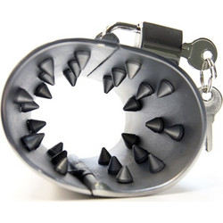 Label Spiked Ball Stretcher Ρυθμιζόμενα Δαχτυλίδι Όρχεων Μεταλλικό Μαύρο