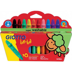 Giotto Be-be Super Washable Κηρομπογιές για Μωρά Σετ 10τμχ