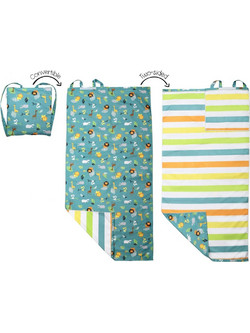 FlapJackKids Zoo Παιδική Πετσέτα Θαλάσσης Microfiber Πράσινη 71x145cm FJKTB572