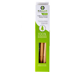 OLABamboo Smoothies Straws Καλαμάκια Από Μπαμπού για Smoothies 2 Τεμάχια