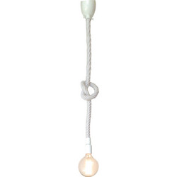 Home Lighting Cords Κρεμαστό Φωτιστικό Οροφής με Σχοινί Μονόφωτο E27 Λευκό 77-2311 White