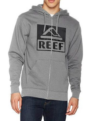 Reef Classic Ανδρική Ζακέτα Φούτερ με Κουκούλα και Φερμουάρ Γκρι RA3FBEHGR