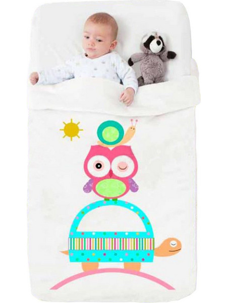 Manterol Casa Baby Happy 711 Κουβέρτα Κούνιας Βελουτέ 110x140 Λευκή
