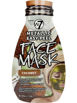 W7 Metallic Easy-Peel Coconut Κρεμώδης Μάσκα Προσώπου για Καθαρισμό 10gr