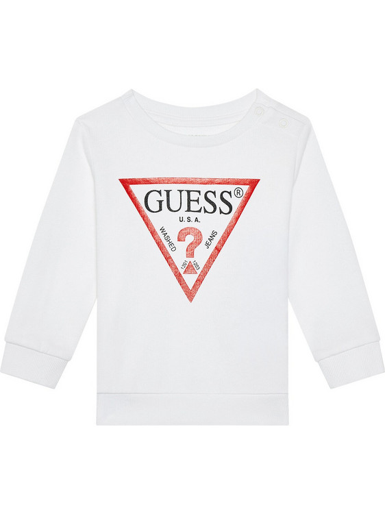 Guess Τriangle Questions Παιδικό Φούτερ Λευκό N73Q10KAUG0-G011