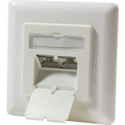 LogiLink Cat.6 wall outlet 2 x RJ45, shielded, pure white (NP0023)
