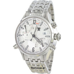 Timex TX500 Series Worldtimer Ανδρικό Ρολόι Χρονογράφος με Ασημί Μεταλλικό Μπρασελέ T3B821