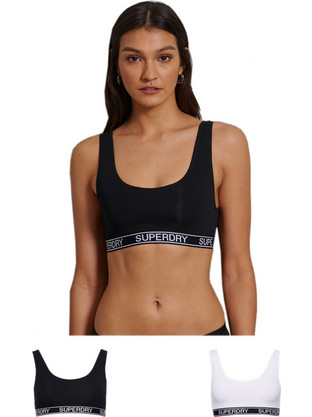 Superdry Αθλητικό Μπουστάκι με Μέτρια Στήριξη Μαύρο W3110077A-35C