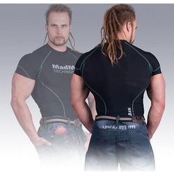 MadMax Technowear Compression Short Sleeve Top - Κοντομάνικη Μπλούζα Συμπίεσης (Black/Green)