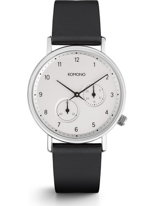 Komono Ανδρικό Ρολόι με Μαύρο Δερμάτινο Λουράκι W4002