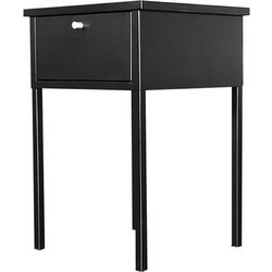 Nextdeco τραπεζάκι-κομοδίνο μαύρο μεταλλικό με συρτάρι Υ60x40x40εκ. 32815-09