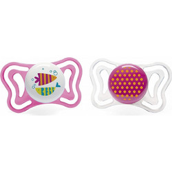 Chicco Physio Light Ανατομικές Ορθοδοντικές Πιπίλες Σιλικόνης 16-36m Ψαράκια Ροζ 2τμχ