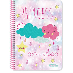 Must Princess Smiles Σπιράλ Τετράδιο Ριγέ B5 30 Φύλλων Ροζ 584237