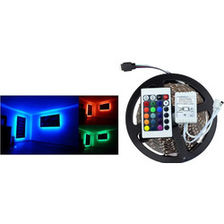 Εύκαμπτη Αδιάβροχη Ταινία Neon LED 5 Μέτρων RGB με Τηλεχειριστήριο 54SMD 4,8W/m 3528 IP65 - OEM