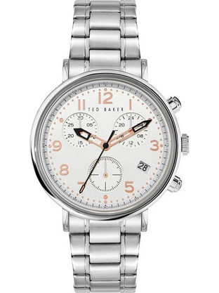 Ted Baker Ανδρικό Ρολόι Χρονογράφος με Ασημί Μεταλλικό Μπρασελέ BKPMMF121