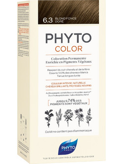 Phyto PhytoColor 6.3 Ξανθό Σκούρο Χρυσό Φυτική Μόνιμη Βαφή Μαλλιών Χωρίς Αμμωνία 50ml