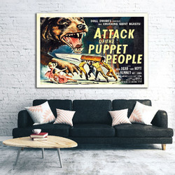 Πίνακας σε καμβά - Vintage Movie Posters - Attack of the Puppet People - 45 x 30 εκ