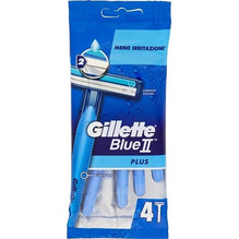 Gillette Blue II Plus Ξυραφάκι μιας Χρήσης με 2 Λεπίδες & Λιπαντική Ταινία 4τμχ