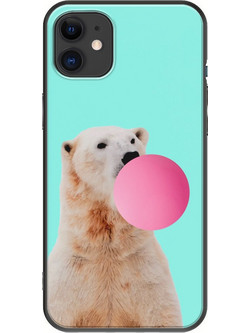 Θήκη Bubblegum Polar Bear iPhone 11 Black TPU (Μαύρη Σιλικόνη)