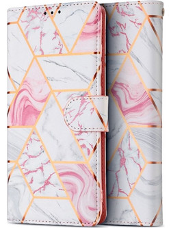 Tech-Protect Wallet Book Case Marble Pink (iPhone 13 Pro)