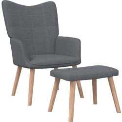 vidaXL Πολυθρόνα Relax με Υποπόδιο Γκρι 327931