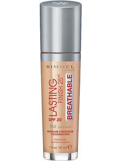 Rimmel Lasting Finish Breathable 102 Light Nude Liquid Foundation SPF20 30ml