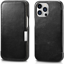 iCarer Vintage Series Side-Open Δερμάτινη Θήκη Apple iPhone 13 Pro - Black (RIX1307-BK)