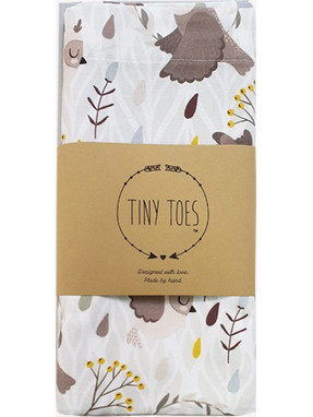 Tiny Toes Love Bird Σετ Βρεφικά Σεντόνια Λίκνου Βαμβακερά 70x100 Ecru