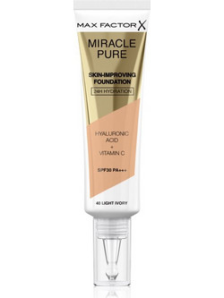 Max Factor Miracle Pure Skin 40 Light Ivory Liquid Foundation SPF30 30ml