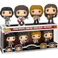 Funko Pop! Rocks Freddie Mercury, Brian May, Roger Taylor, John Deacon 4-Pack Queen Exclusive