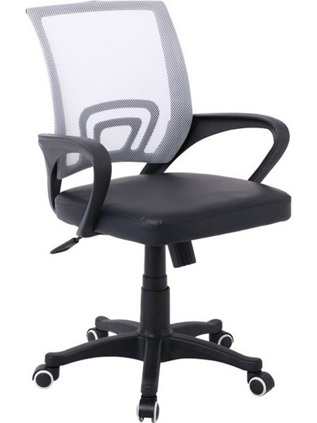 Woodwell BF2101-P Καρέκλα Γραφείου με Στήριξη Μέσης και Ανάκλιση Μαύρη Γκρι ΕΟ254,1P