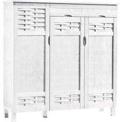 Woodwell Παπουτσοθήκη Ξύλινη Λευκή Μ115xΠ38xΥ119cm Ε8377,3
