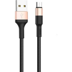 Hoco Braided USB 2.0 to micro USB Cable 1m (X26) - Μαύρο/Χρυσό
