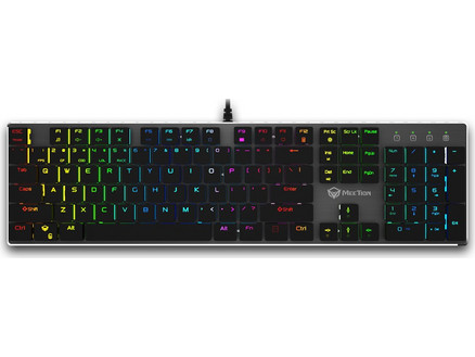 Meetion MK80 Μηχανικό Gaming Πληκτρολόγιο με Custom Blue Διακόπτες RGB Silver