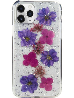 SwitchEasy case for Iphone 11PRO MAX HANDMADE WITH REAL FLOWERS PURPLE GS-103-83-160-90