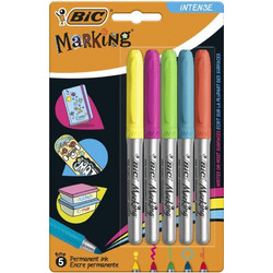 Bic Μαρκαδόρος Ανεξίτηλος Marking Colour Intense-5Τμχ (968410)