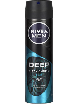 Nivea Deep Black Carbon Beat Ανδρικό Αποσμητικό Spray 48h 150ml