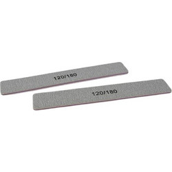 Τετράγωνη λίμα νυχιών Ασημί 120/180 17.5cm 2pcs