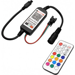 GloboStar 73449 Ασύρματος Bluetooth LED RGBW Dream-Color Magic Digital Controller με Χειριστήριο IR για LED Digital RGBW Προϊόντα DC 5-24V Max 2048 IC